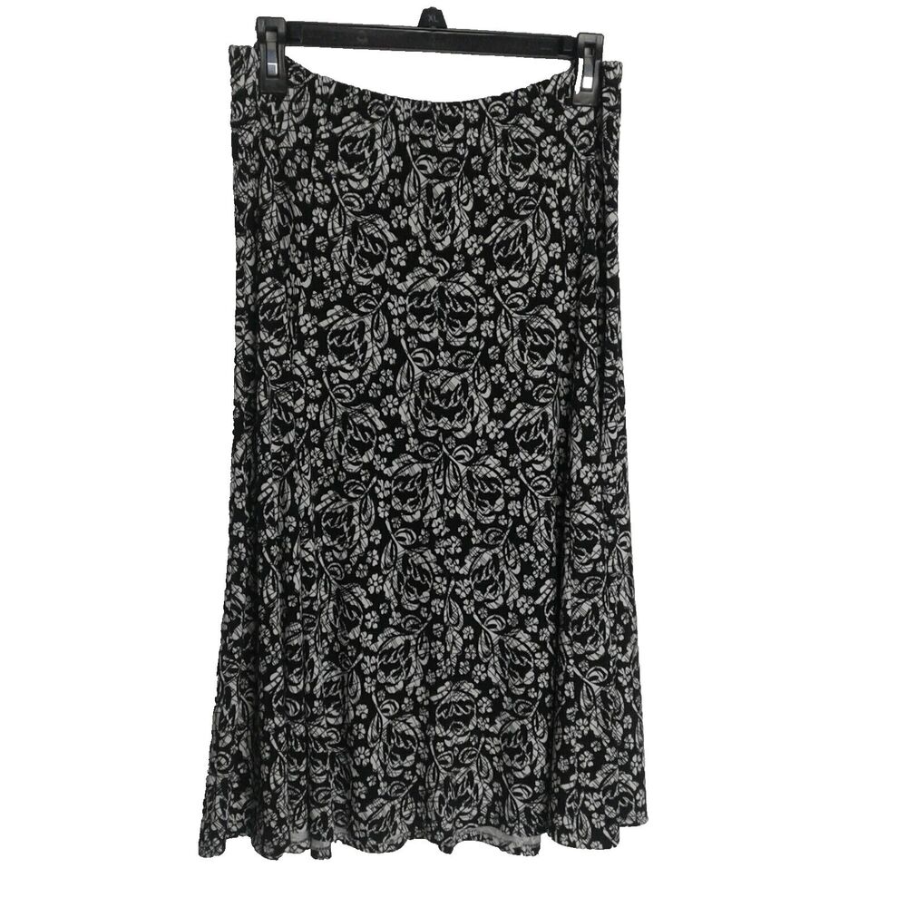 Christopher & Banks Womans Black And White Skirt Small - Picture 2 of 4